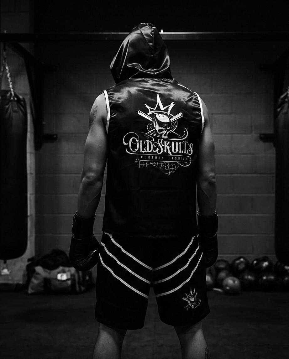 Kit Profesional De Boxeo Old Skulls  “Black Venom Edition “ diseño espalda 