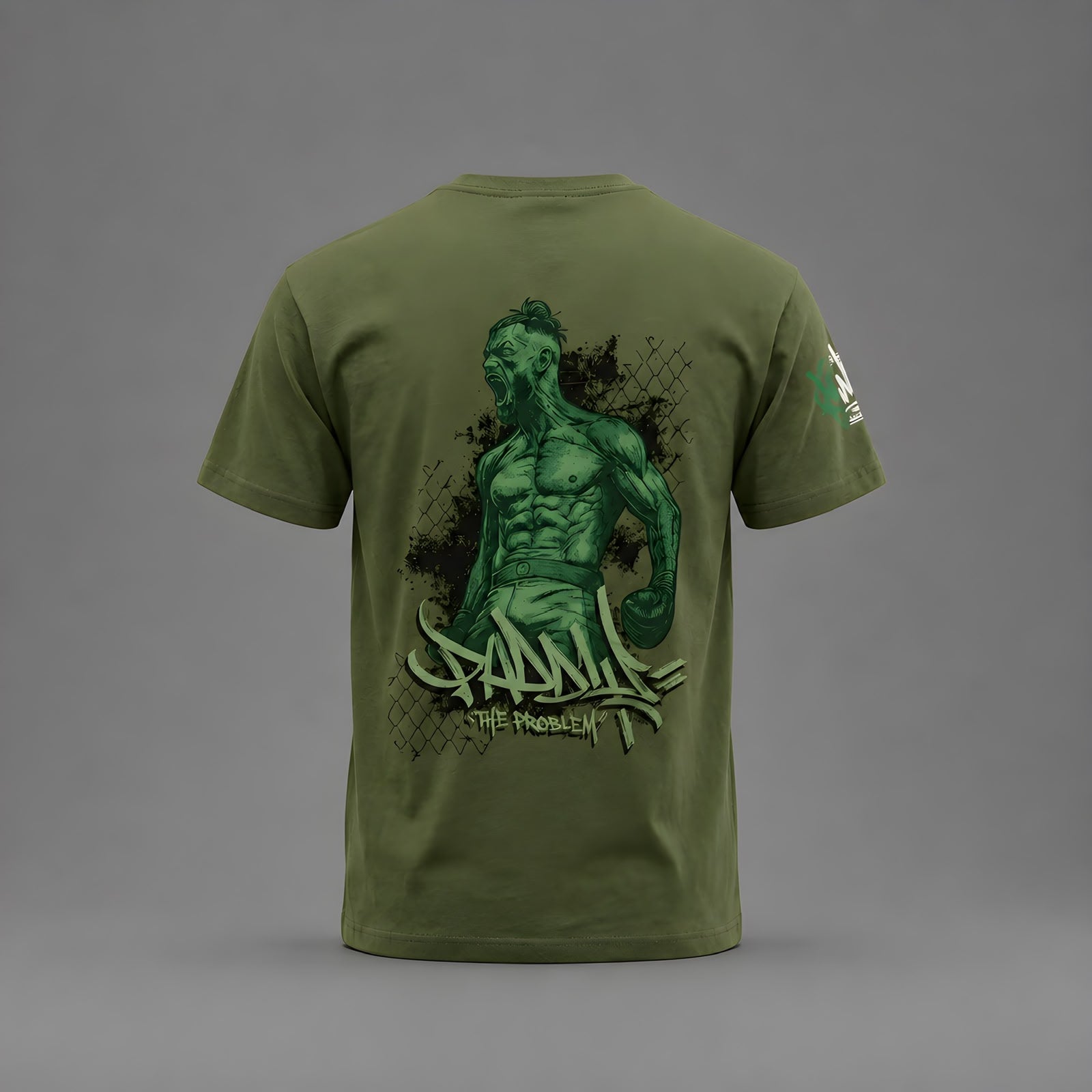 Old Skulls Clothin Fighter – Camiseta Paddy The Problem | DTF | Algodón Prelavado | Verde