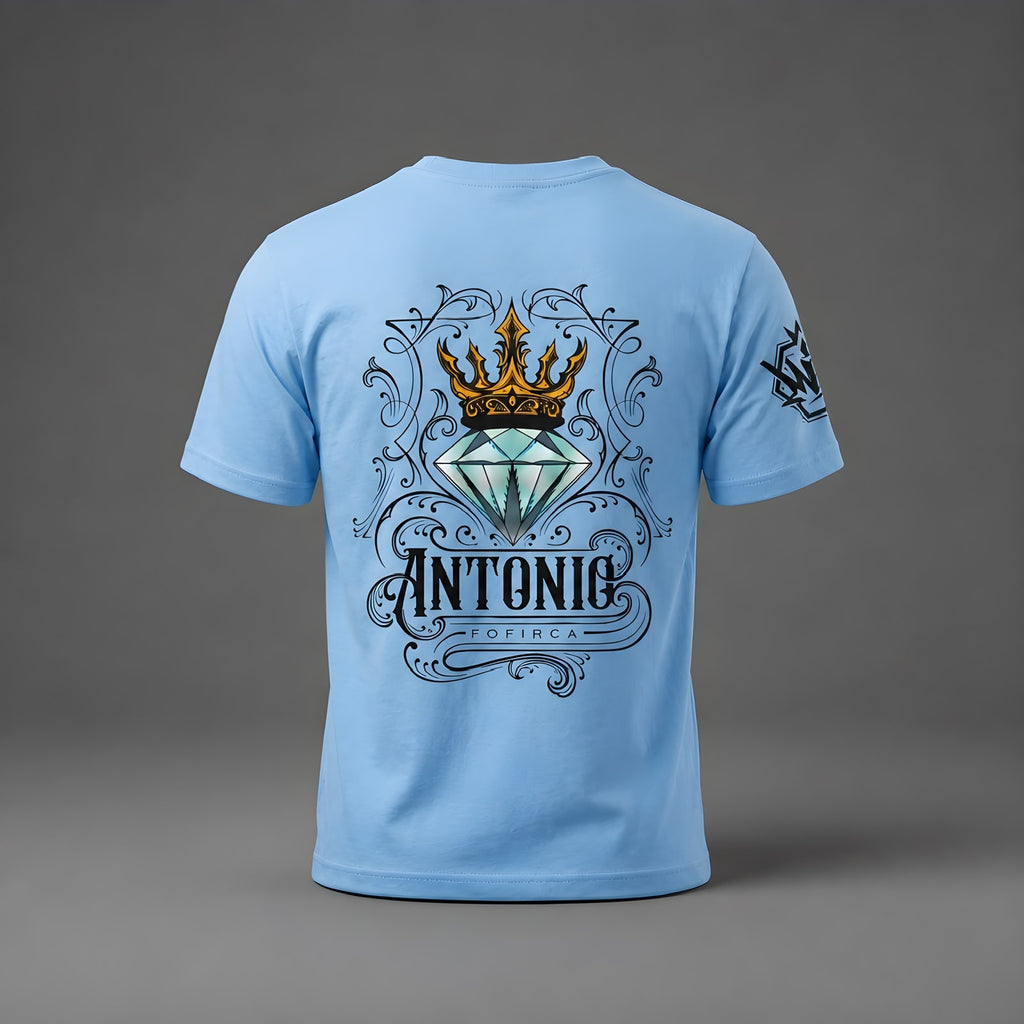 Old Skulls Clothin Fighter – Camiseta Antonio El Diamante Fofirca | DTF | Algodón Prelavado | Azul