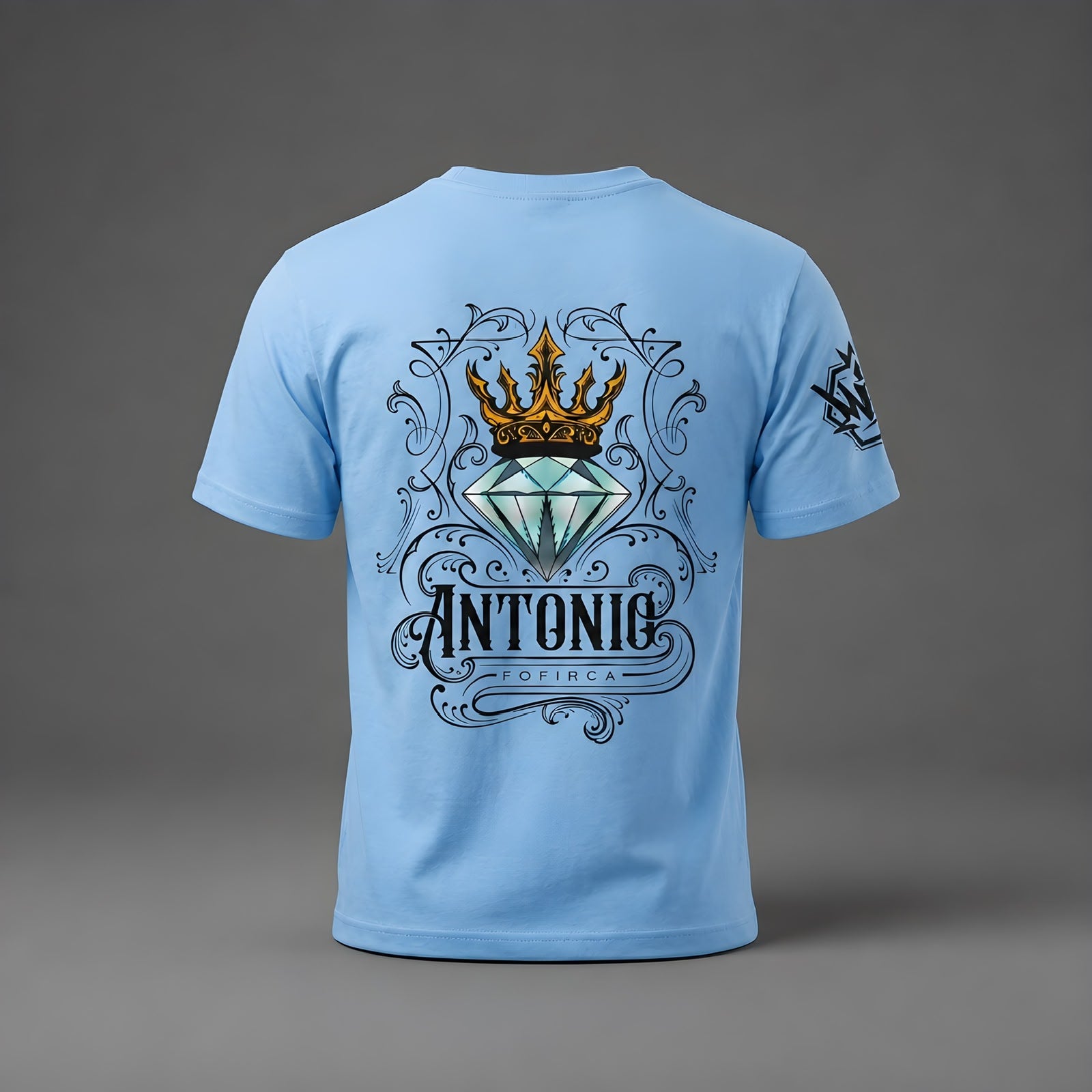 Old Skulls Clothin Fighter – Camiseta Antonio El Diamante Fofirca | DTF | Algodón Prelavado | Azul