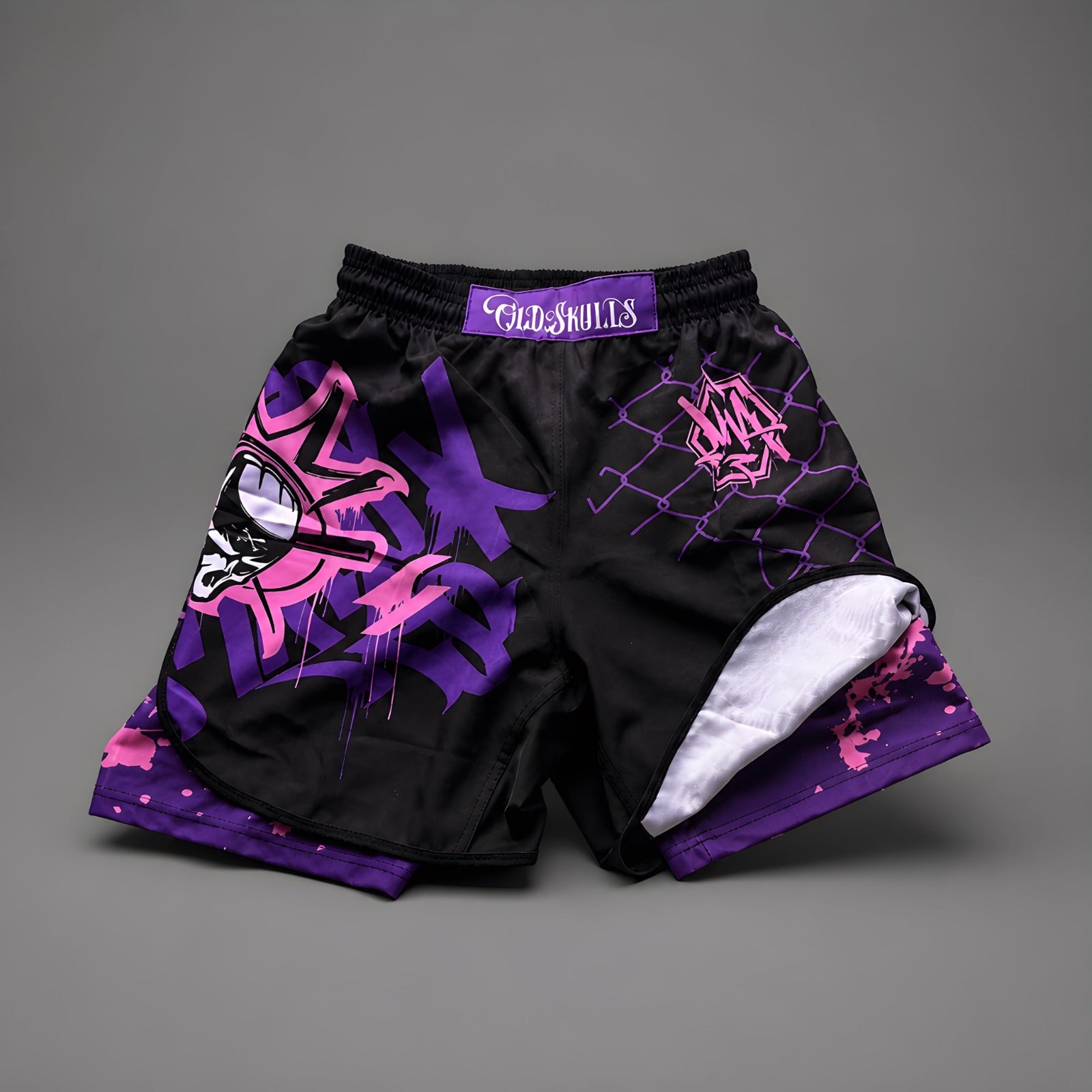 Shorts MMA Old Skulls – Purple Chaos