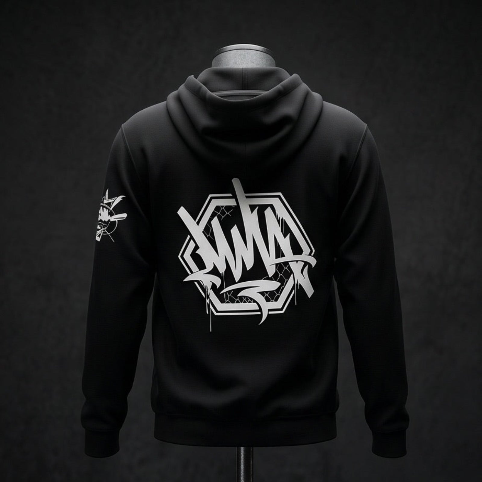 Sudadera Capucha MMA Old Skulls espalda 
